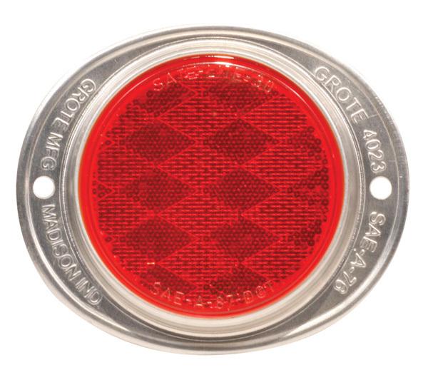 Grote 40232 - aluminum two-hole mounting reflector - red