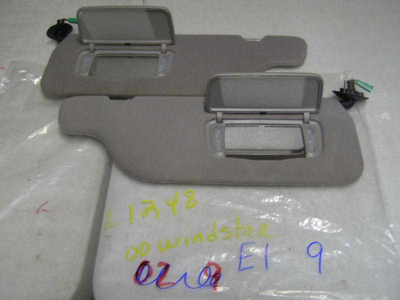 2000 ford windstar sun visors sunvisors  tan  cloth  oem