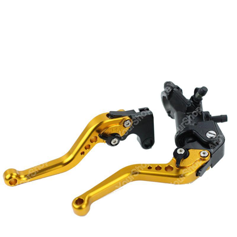 Master cylinder adjustable brake clutch levers yamaha r1 r6 r6s mt-01 v-max gold