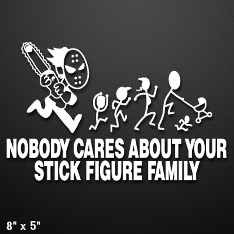 Nobody cares about your stick figure family vinyl decal sticker