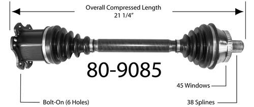 Empi 80-9085 cv half-shaft assembly-cv joint half shaft