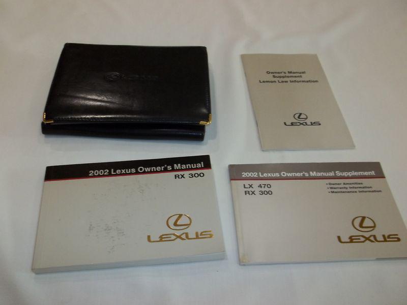 2002 lexus rx 300 owner manual 4/pc.set & black lexus premium factory case.oem