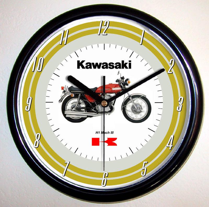 Kawasaki h1 mach iii 3 motorcycle wall clock 1970 1971
