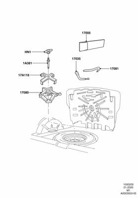 Yl8z17085aa retainer lifting jack 01 02 03 04 escape