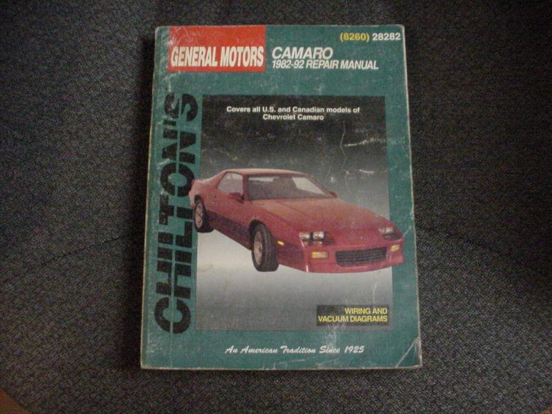 Camaro chilton's service manual (8260) 28282  1982-1992