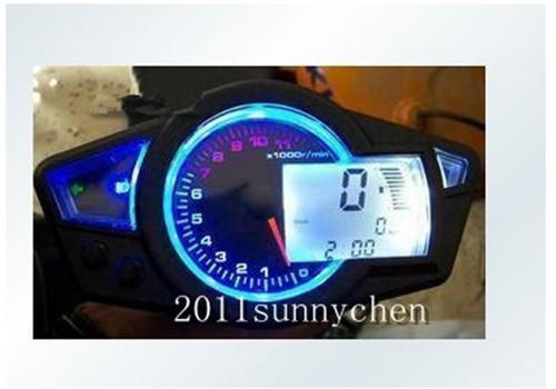 2013 lcd digital speedometer tachometer odometer motorcycle w/ backlight 