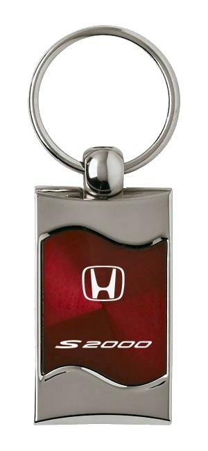 Honda s2000 burgundy rectangular wave key chain ring tag key fob logo lanyard