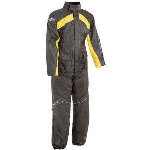 Joe rocket rs-2 rain suit adult waterproof suit 2-piece,black/yellow,small/sm