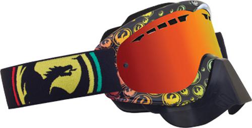 Dragon alliance mdx snow goggles rasta icon/red ion lens medium