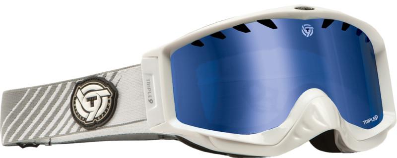 Triple 9 optics saint snow goggles white/blue mirror and smoke lens