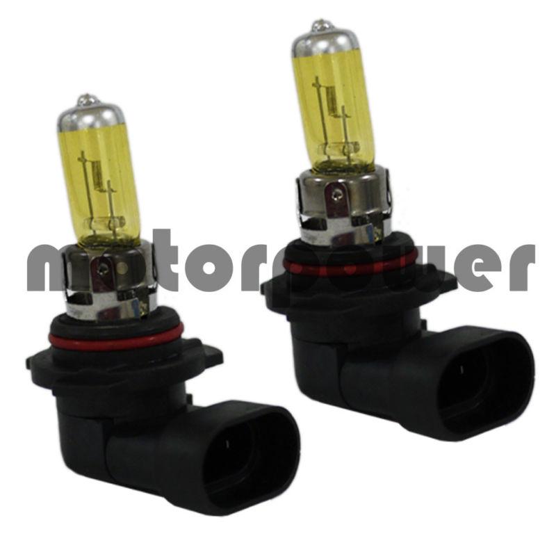 9006-hb4 100 watt yellow low beam xenon halogen #wc1 headlight 2 pc light bulbs