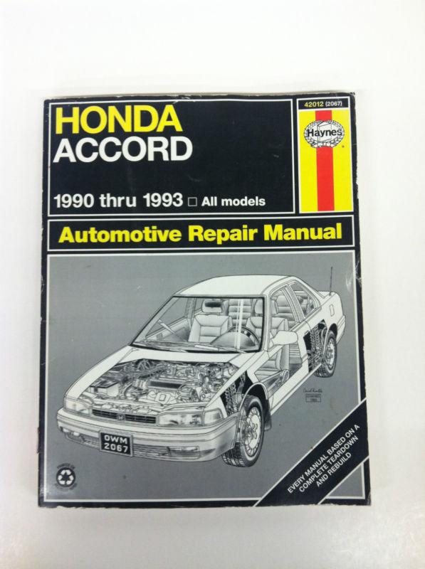 Haynes manual honda accord 1990-1993 all models read for more info