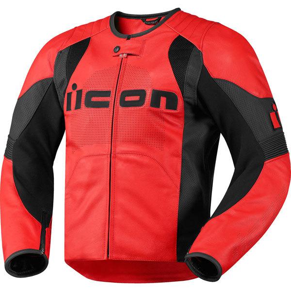 Red xxl icon overlord leather jacket