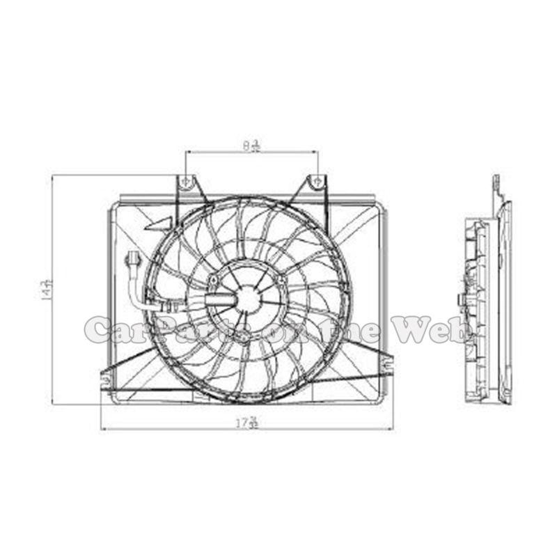 New fits 2002-2005 kia sedona 3.5l condenser cooling fan assembly ki3113110