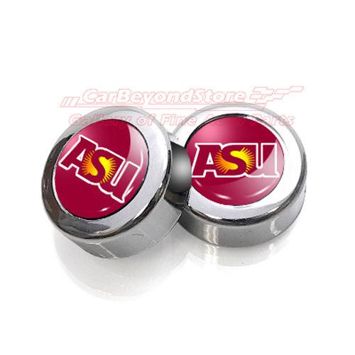 Arizona state university license plate frame chrome screw covers, pair + gift