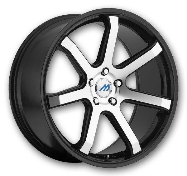 Mach 7 18x9 glossy black machine face 5x114.3 +40mm 72.56mm