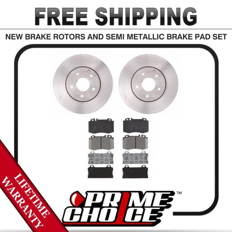 Front kit (2) brake rotors and (1 set) premium brake pads with lifetime warranty