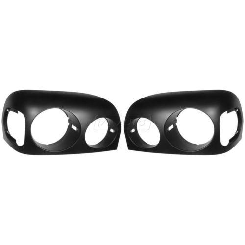 Black headlight bezel trim surround left/right set pair for freightliner century