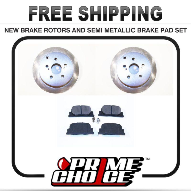 Premium rear metallic brake pads and disc rotors complete kit left & right pair