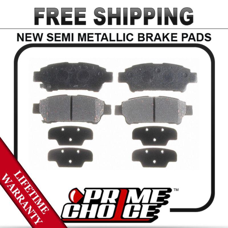 Rear semi metallic disc brake pad kit full set with lifetime warranty