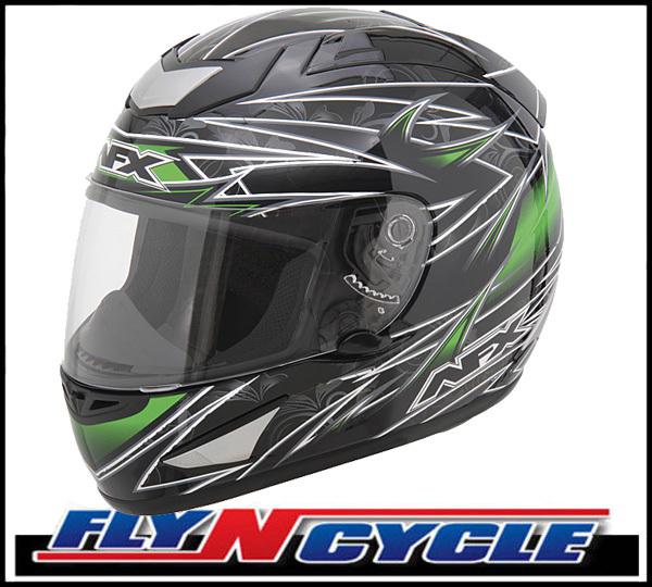 Afx fx-95 green line small full face motorcycle helmet dot ece sml sm