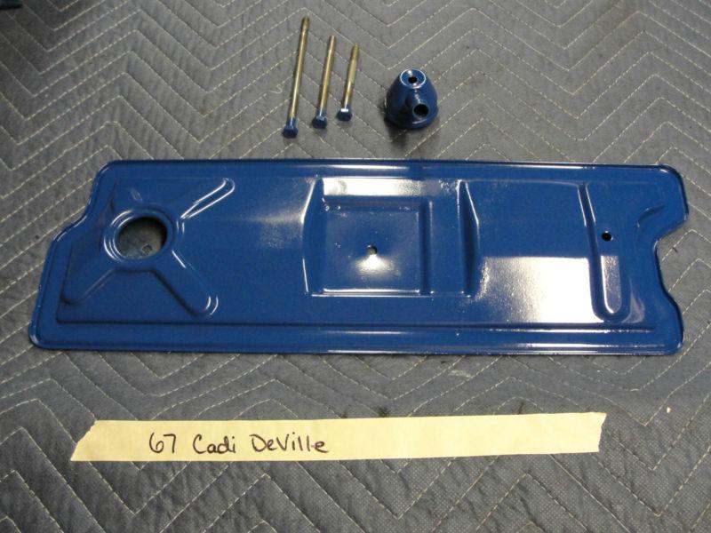 Oem 54-67 cadillac v8 engine valley pan lifter cover w/ bolts & breather tube