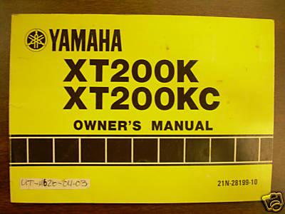 1983 yamaha xt200k / xt200kc owner's manual