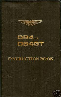 Aston martin db4 db4gt instruction book vinyl cover new