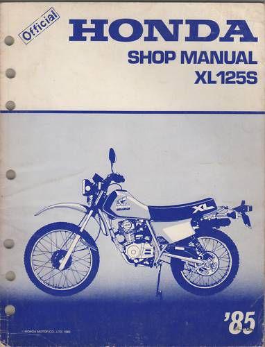 1985 honda motorcycle xl125s  service manual