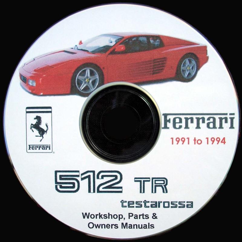 Ferrari  512 tr workshop parts owners manual testarossa