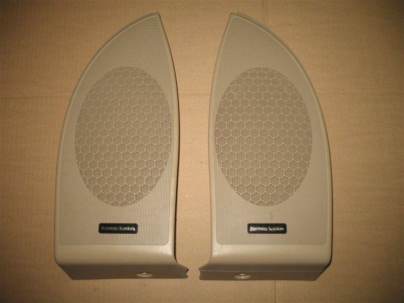 1999 2000 saab 9-5 aero 2 rear speaker pair covers beige 99 00 01 02 03 04 05