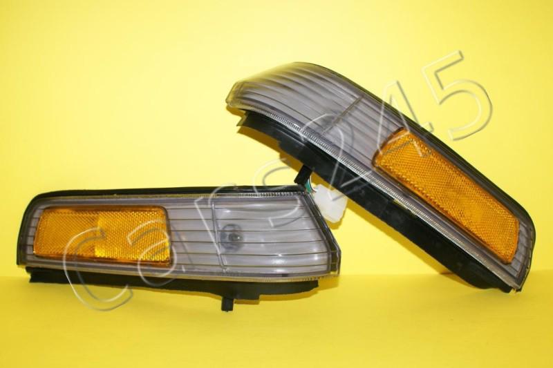 1988-1989 honda accord left + right front corner lights turn signals pair 