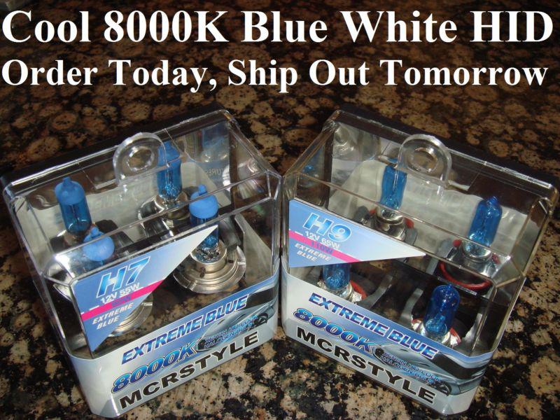 New 2 sets h7 h9 8000k xenon hid headlight high low beam halogen bulbs