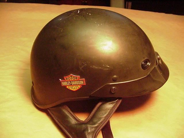 Nice real harley davidson half ½ helmet skull cap, size xxl