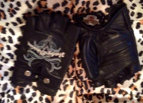 Womens harley davidson fingerless riding gloves small