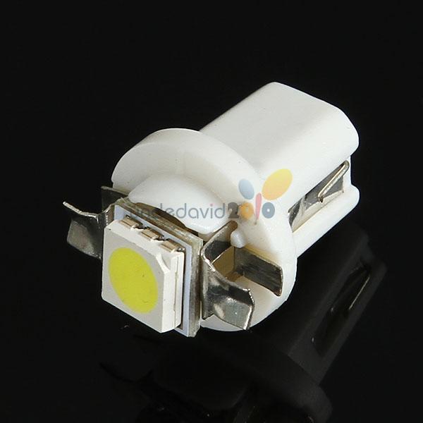 10 x white t5 b8.5d 5050smd led car dashboard side indicator light lamp bulb