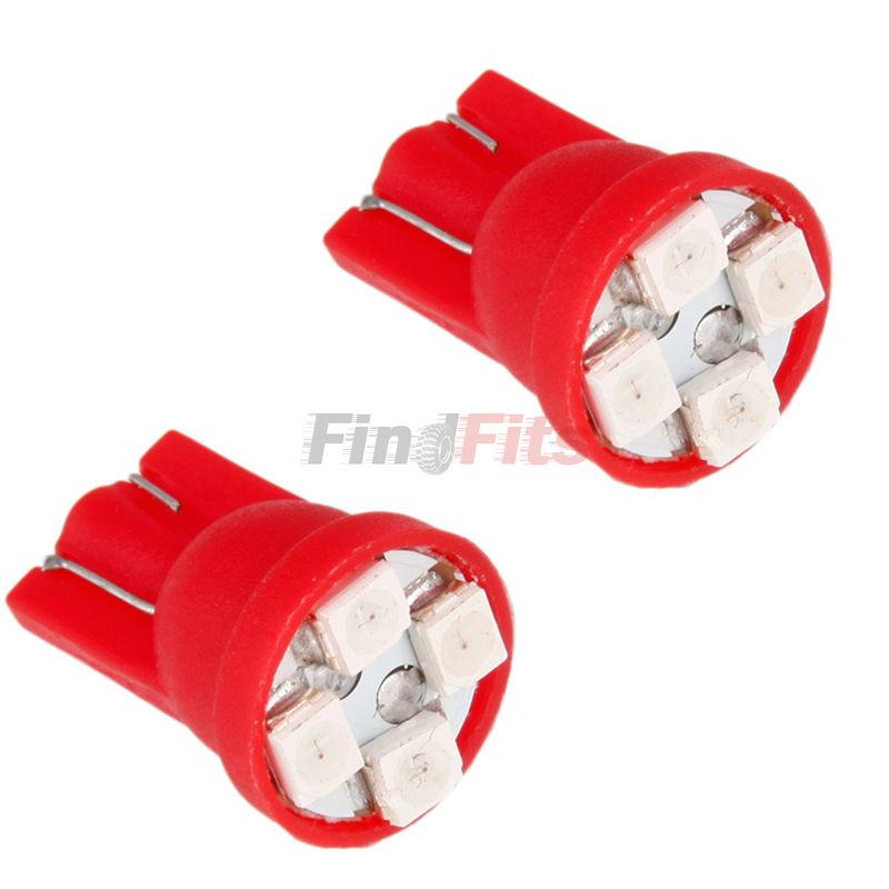 New 2 x t10 1210 smd 4 led wedge indicator car light bulbs 194 168 w5w 12v red