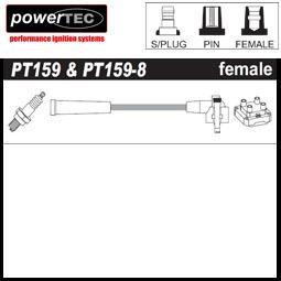 1x powertec ht ignition lead sets oe pt159-8