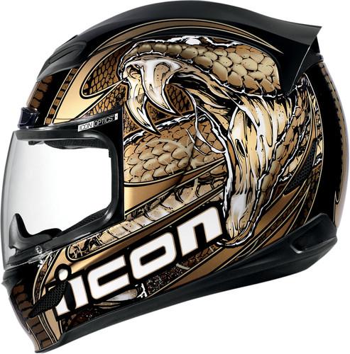 New icon airmada charmer full-face glow-in-the-dark helmet, gold/black, 3xl/xxxl