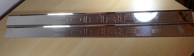 Ford mustang cobra - custom sill plates with svt & cobra engraved - polished 