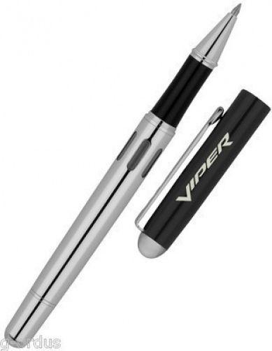 Brand new oem engraved dodge viper chrome and black brass rollerball pen!