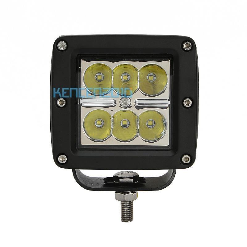 18w 6 led lamp work light truck driving offroad 4wd jeep car flood beam 10 degre