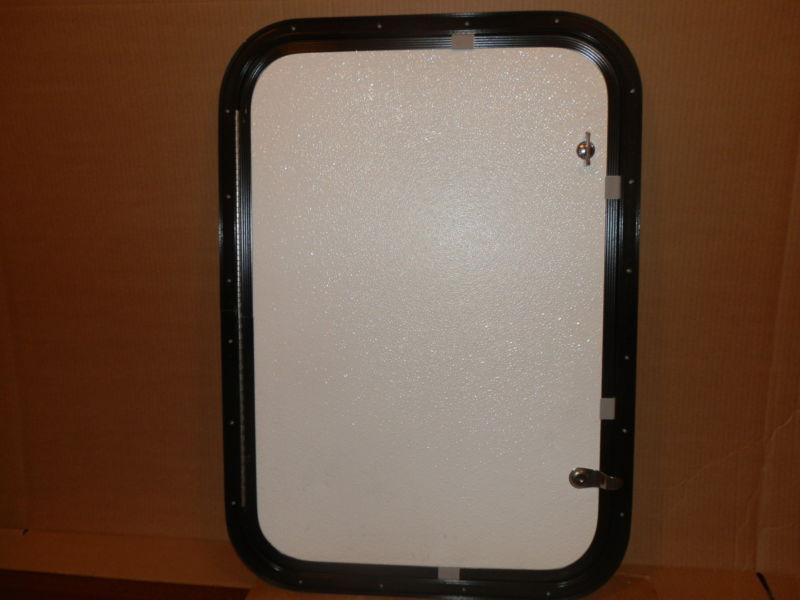 Rv cargo door r.o. 26" tall x 18" wide x 3/4" thick rough white/black trim 