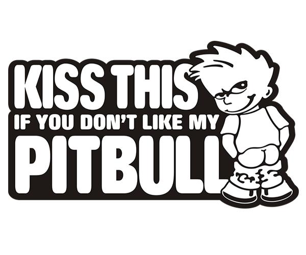 Pitbull terrier kiss this decal 6"x3.5" dog pit bull pitt car vinyl sticker u5ab