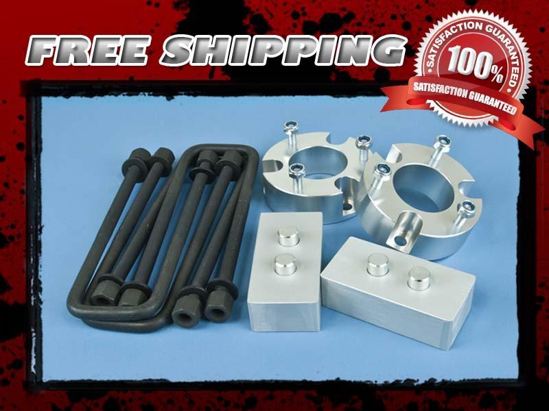 Silver aluminum front 3.5" rear 4" block replace oem 2" gain 2" lift kit 4wd 4x4