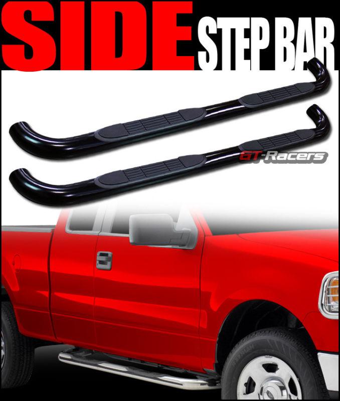 3" heavyduty side step nerf bars running board 1997+ f150 f250 super/ext cab blk