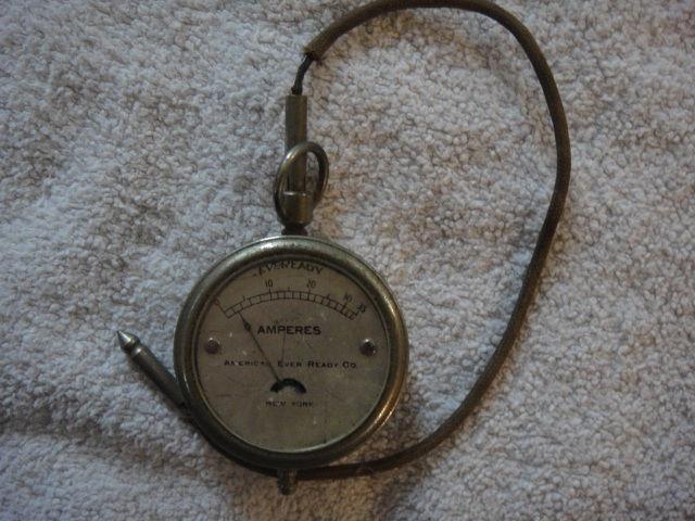 Vintage eveready american pocket watch style amperes gauge 