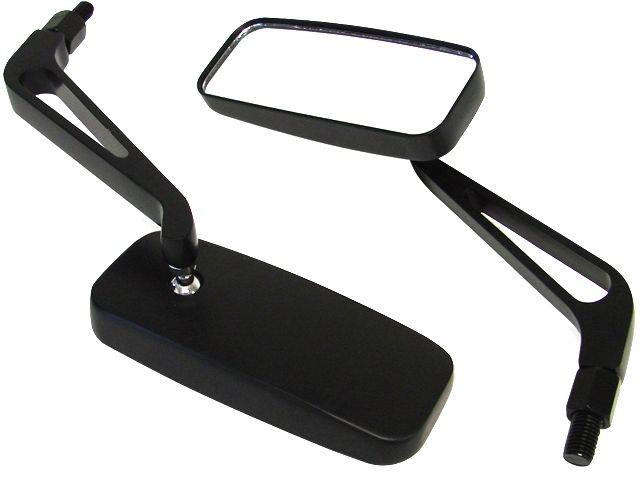 Black motorcycle rectangle mirrors for cb vt cmx gs kz vulcan cruiser cafe racer