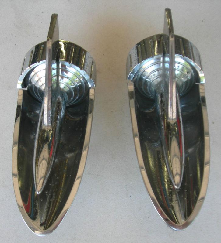 57 chevy chevrolet 150/210 belair hood rocket and scoop  set - right and left 