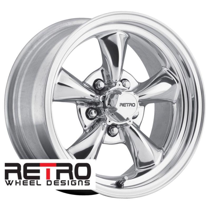 15x7" retro polished aluminum wheels rims 5x4.75" for chevy camaro 67-81